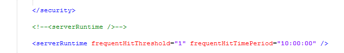 Application Host Config - Set compression interval